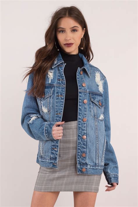 oversized distressed jean jacket